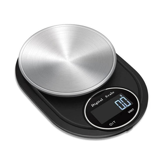 Stainless Steel Kitchen Scale For Everyday Home Use - compact digital scale with 13cm stainless pan, tare, multiple units, ideal for spices and baking