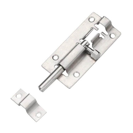 Stainless Steel Latch Door Bolt For Bathroom And Window - 2 To 12 Inch, brushed finish 2–12in security bolt for bathroom and window