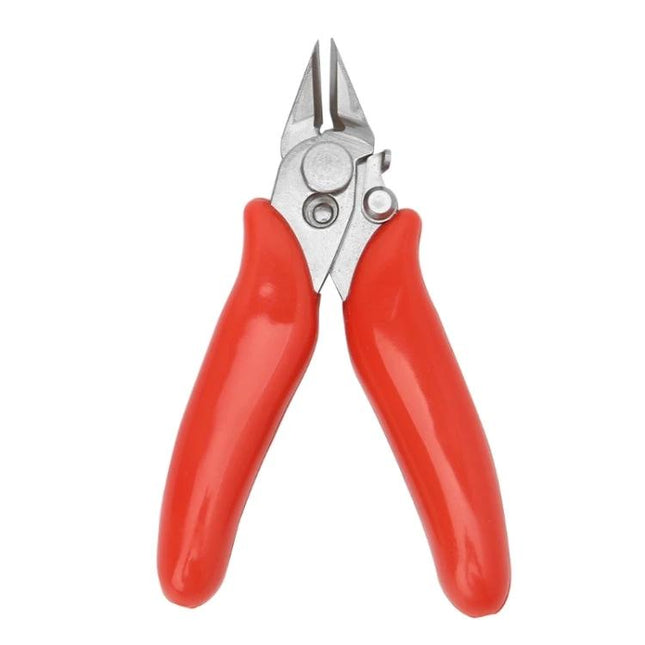 Stainless Steel Mini Wire Cut Pliers - Red Handle, For Electronics compact precision tool with stainless steel jaws and comfortable red grip