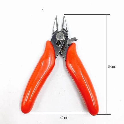 Stainless Steel Mini Wire Cut Pliers - Red Handle, For Electronics compact stainless steel jaws red-grip precision cutters 84mm x 49mm