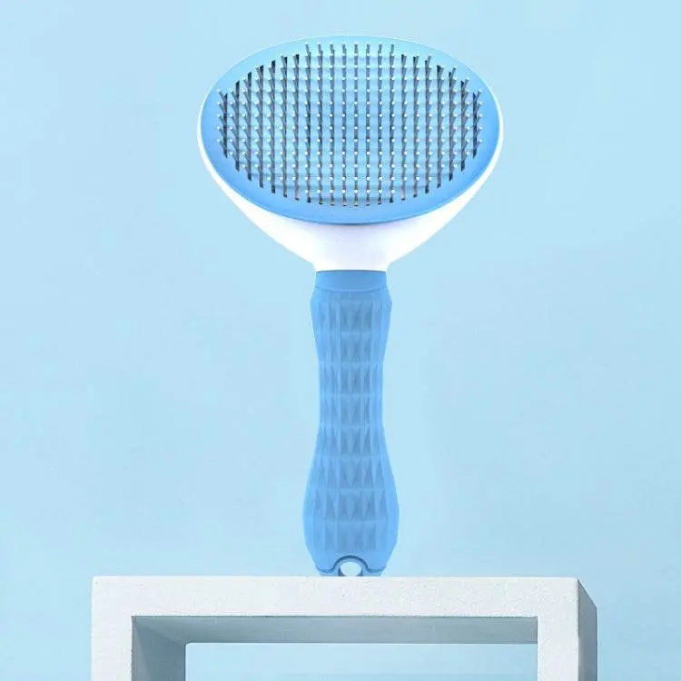 Stainless Steel Needle Automatic Cleaning Pet Hair Removal Dog Brush Pet Comb, Blue Thick Needle, Blue Fine Needle, Pink Thick Needle, Pink Fine Needle, Gray Thick Needle, Gray Fine Needle 