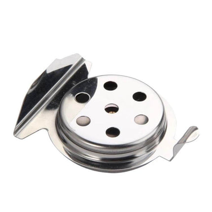 Stainless Steel Oven Thermometer For Home Cooking Essentials — round stainless steel dial with vents and mounting bracket for oven or grill