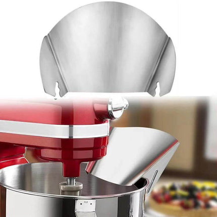 Stainless Steel Pouring Shield Food Chute For Stand Mixer Attachment - polished stainless shield reducing drips and fits most mixers