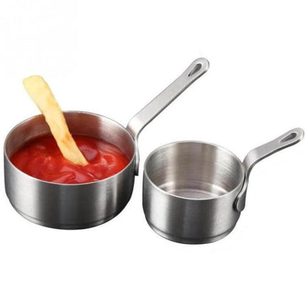 Stainless Steel Sauce Handle Mini Pot Size S For Everyday Cooking – compact 9.5x5.3x5 cm matt glaze stainless steel mini sauce pan with handle