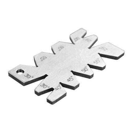Stainless Steel Screw Thread Cutting Angle Gauge For Metalworking compact stainless steel V‑slot gauge showing 29°–65° angles for lathe threading setup
