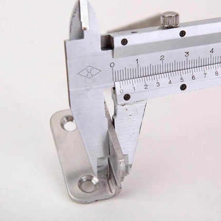 Stainless Steel Sliding Door Latch With Screw Small Left Open measured with calipers, brushed stainless finish, corrosion‑resistant small latch