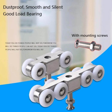 Stainless Steel Sliding Door Wheel Set 8-Wheel Quiet Operation stainless steel 22mm wheels corrosion-resistant quiet glide for interior hanging doors