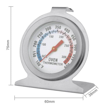 Stainless Steel Stand Up Oven Thermometer For Precise Cooking - compact stainless oven gauge on stand with temperature dial