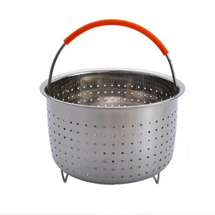 Stainless Steel Steaming Basket with Silicone Handle 3-8 Quarts 