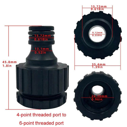 Stainless Steel Booster Pump For Water Lifting, 8m Lift compact submersible adapter fitting with dimensions and 4-point to 6-point threaded port