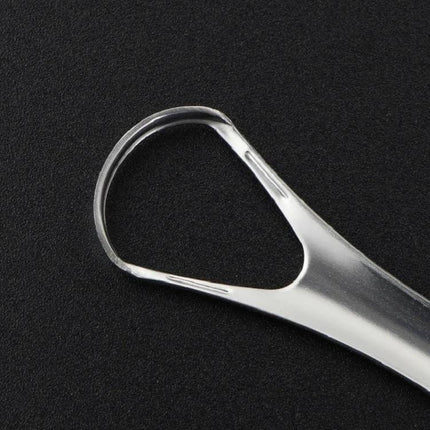 Stainless Steel Tongue Scraper For Oral Care, 14.6 Cm Long - 304 stainless steel scraper with water droplet finish for fresher breath