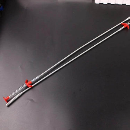 Stainless Steel Wire Sink Cleaning Hook, 60cm Sewer Dredge Tool – stainless steel 61cm drain hook with red grips for pulling hair and debris from sinks and tubs