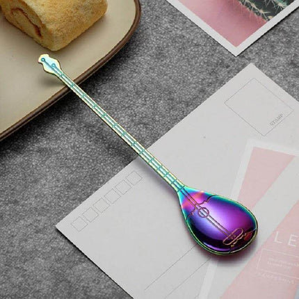 Stainless Steel Coffee Mixing Spoon Guitar Shaped - titanium plated 304 stainless steel guitar-shaped mixing spoon for coffee, milk, desserts