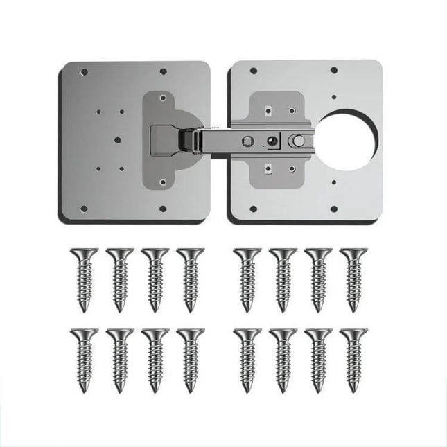 Stainless Steel Hinge Repair Kit For Wooden Doors, Easy To Install — 9x8cm plates, 1.2mm thick hinge kit with screws for repairing loose or damaged wooden door hinges