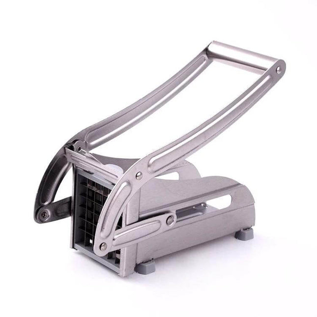 Stainless Steel Manual Potato Cutter for Homemade Fries - silver hand-operated cutter for fries and firm vegetables