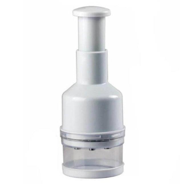 Stainless Steel Onion Cutter Slicing Onions, Ginger Garlic 22x8x8cm - compact press chopper for evenly sliced minced onions, garlic and ginger