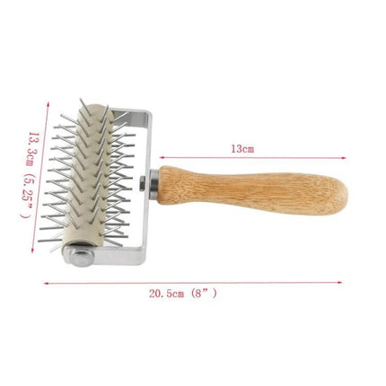 Stainless Steel Rolling Pin With Wooden Handle For Pizza And Snacks - 430 stainless steel barrel, wooden handle, 20.5cm length, dough tool