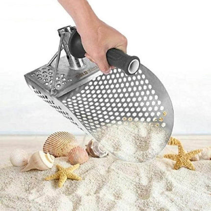 Stainless Steel Sand Shovel For Gold Panning And Beach Exploration - 304 stainless scoop with ergonomic handle sifting shells and sand