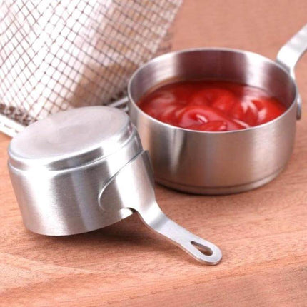 Stainless Steel Sauce Handle Mini Pot Size S For Everyday Cooking - compact 9.5x5.3x5cm stainless steel pot with handle, ideal for sauces and small portions