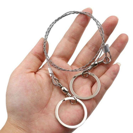 Stainless Steel Wire Saw Rope For Outdoor Camping Orange 70cm – compact four-strand steel wire saw with PP handles for camping, survival, pruning
