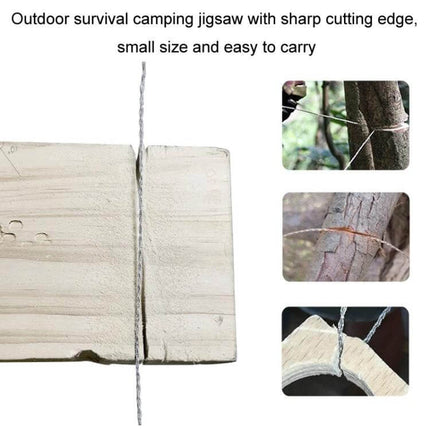 Stainless Steel Wire Saw Rope For Outdoor Camping Orange 70cm - four-strand steel wire with PP handles for cutting branches and survival tasks