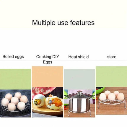 Steamer Rack Basket 17.5 cm for Egg and Vegetable Steaming - 201 stainless steel rack for boiling eggs, steaming vegetables and as heat shield