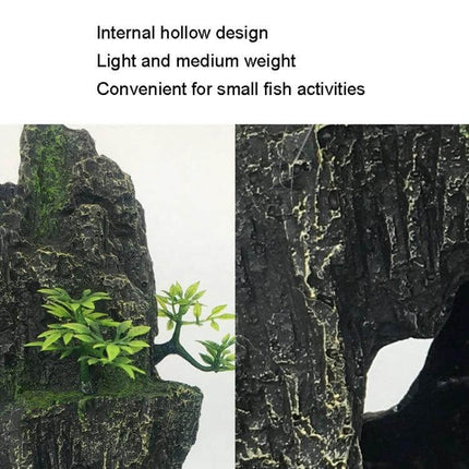 Stone Fish Tank Landscape Simulation Resin Aquarium Ornament Cave Mountain C realistic hollow rock cave ornament for small fish hiding spots