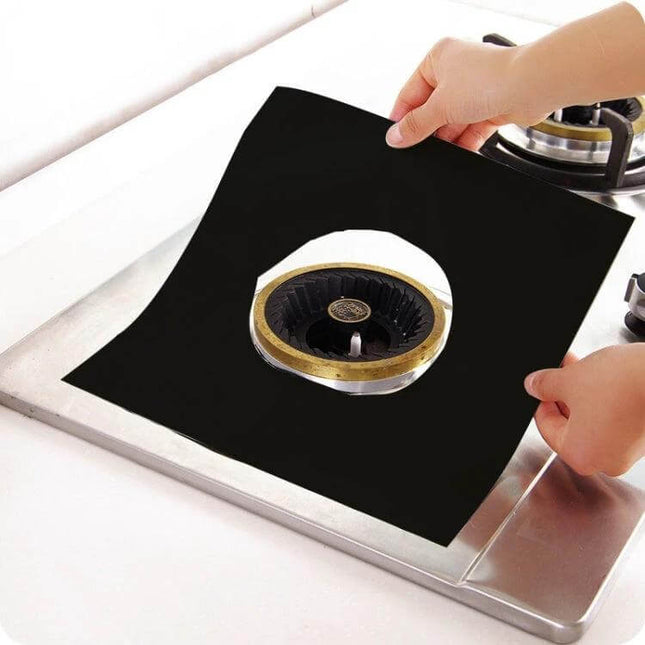 Stovetop Protective Cleaning Pad, 27x27 cm, Reusable placed over gas burner to protect stove surface and catch drips while cooking