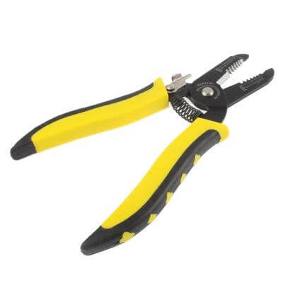 Stripping Pliers 18 cm For Wire Cutting And Stripping – high carbon steel wire stripper with yellow ergonomic handles for electricians and DIY