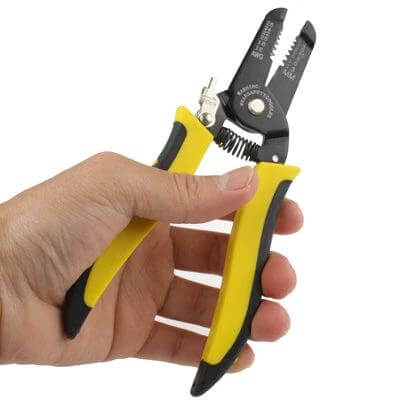 Stripping Pliers 18 cm For Wire Cutting And Stripping - yellow black high carbon steel wire stripper for electricians and DIYers, compact 18 cm