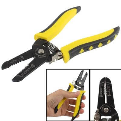 Stripping Pliers 18 cm For Wire Cutting And Stripping - compact high carbon steel wire stripper and cutter with yellow ergonomic handles for electricians