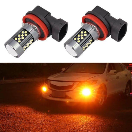 Strobe Car LED Fog Light Pair For Everyday Driving - Pair of amber LED fog lights with plug-and-play design improving visibility in fog and rain