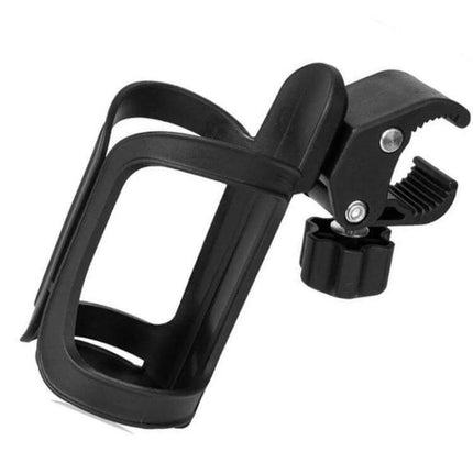 Stroller Cup Holder And Bottle Rack With 360 Degree Adjustability - black adjustable stroller cup and bottle holder clamp for bikes and tricycles
