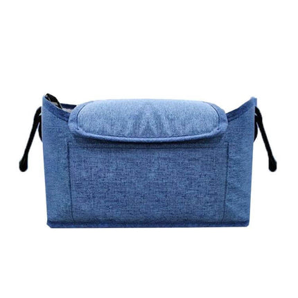 Stroller Storage Hanging Bag Linen Gray For Everyday Outings - compact linen gray stroller organizer with adjustable strap and wipe-clean fabric