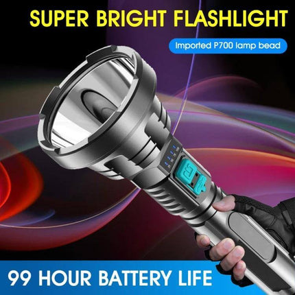 Strong Light Flashlight USB Rechargeable For Hiking And Camping - Rugged ABS body, USB charging, 800mAh battery, bright beam for hiking and camping
