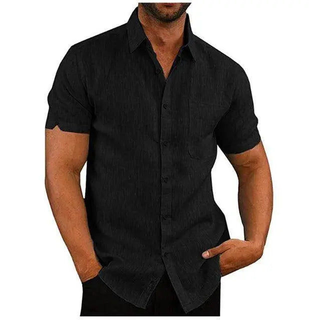 Stylish Men's Short Sleeve Cardigan Shirt for Casual Wear 