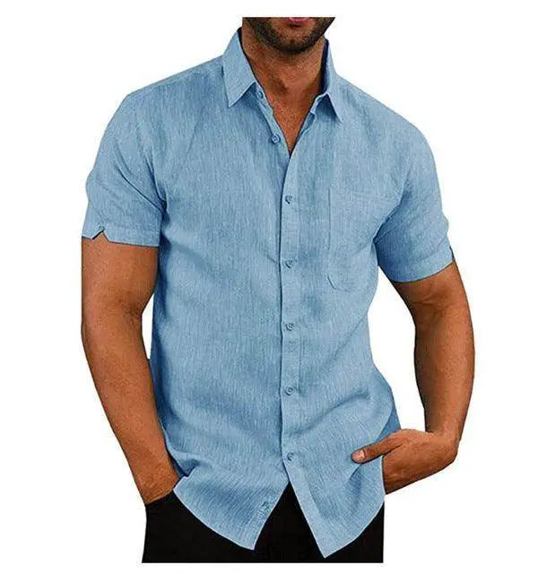 Stylish Men's Short Sleeve Cardigan Shirt for Casual Wear 