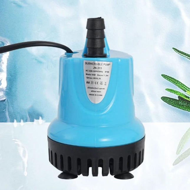 Submersible Aquarium Pump for Water Circulation in Tanks compact 10W 600L/h ABS body for freshwater or seawater