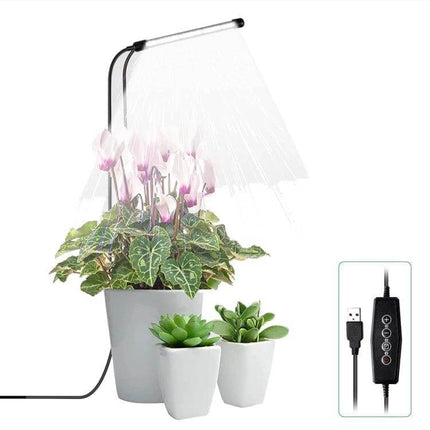 Succulent Plant Grow Light USB Powered For Indoor Windowsill Use - 48 LED 10W adjustable 360° head with telescoping arm and 2m USB control cable