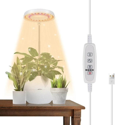 Succulent Plant Grow Light USB Powered For Indoor Windowsill Use - 10W 48-LED telescoping 43.5cm 360° rotatable head with 2m USB control cable