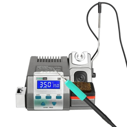 Sugon Soldering Iron Station EU Plug For Electronics Repair showing 85W station with digital display, soldering iron, holder and cleaning sponge