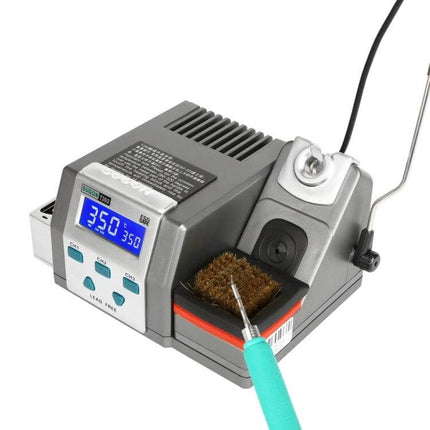 Sugon Soldering Iron Station EU Plug For Electronics Repair compact 85W transformer station with blue LCD and soldering iron holder