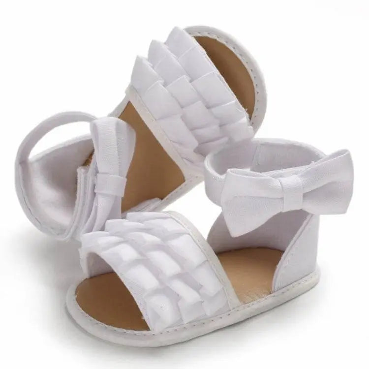 Summer Baby Girl Shoes Cute Crib Breathable Anti-Slip Bowknot Sandals for Tiny Feet