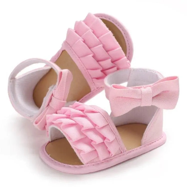 Summer Baby Girl Shoes Cute Crib Breathable Anti-Slip Bowknot Sandals for Tiny Feet