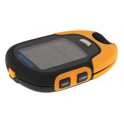 Sunroad LCD Altimeter With Compass For Hiking And Outdoor Use - compact orange LCD altimeter with compass, barometer, thermometer and LED for hiking