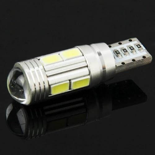 T10 White LED Bulb for Vehicle Turn Signals and Tail Lights compact replacement LED for turn signals, tail lights, side markers