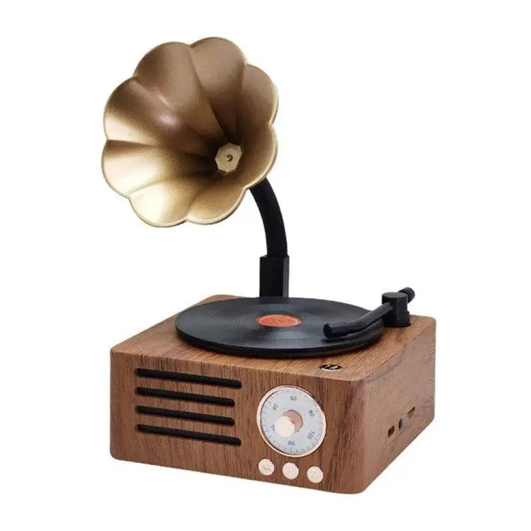 T15 Vinyl Atomic Bluetooth Retro Wireless Speaker Wood Color