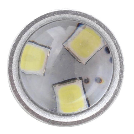 T25 White LED Car Brake Light Bulbs 2 Pack for Parking Lights - close-up of white LED chips and T25 base, plug-and-play parking light replacement