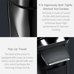 Xiaomi Youpin Yingqu Blackstone3 Men's Electric Shaving Razor with Triple Cutter Heads and Waterproof Design