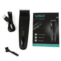 VGR V-015 USB Rechargeable 5W Electric Hair Clipper with Stainless Steel Blade